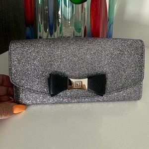Silver Glitter Foldover Wallet